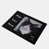 Cute Black White Tux Cat - Veeg uw poten deurmat s (Schuin)