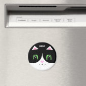 Cute Black White Tuxedo Cat Happy Face Magneet (Insitu (Vaatwasser))