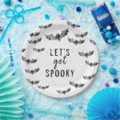 Cute Black & White Waterverf Bat Spooky Halloween Papieren Bordje (Feest)