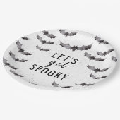 Cute Black & White Waterverf Bat Spooky Halloween Papieren Bordje (Gekanteld)
