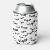 Cute Black & White Waterverf Bats Halloween Blikjeskoeler (Blikje Achterkant)