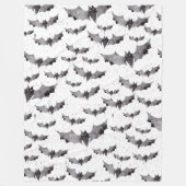Cute Black & White Waterverf Bats Halloween Fleece Deken (Voorkant)