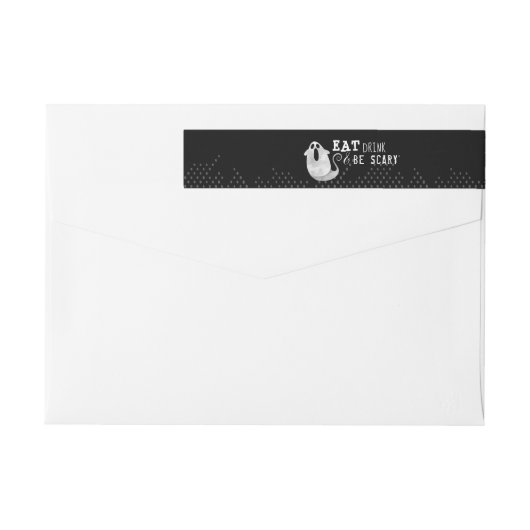 Cute Black & White Waterverf Ghost Halloween (Achterkant)