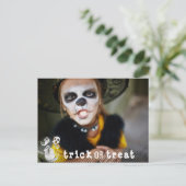 Cute Black & White Waterverf Ghosts Halloween Aankondigingskaart (Staand voorkant)