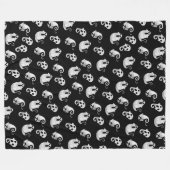 Cute Black & White Waterverf Ghosts Halloween Fleece Deken (Voorkant (Horizontaal))