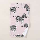 Cute Black White Zebra Animal Roze design Bad Handdoek (Handdoek)