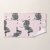 Cute Black White Zebra Animal Roze design Bad Handdoek (Handdoek)