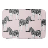 Cute Black White Zebra Animal Roze design Badmat (Voorkant)