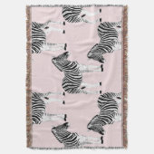 Cute Black White Zebra Animal Roze design Deken (Voorkant Verticaal)