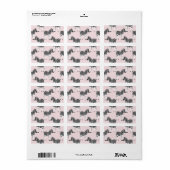 Cute Black White Zebra Animal Roze design Etiket (Full Sheet)