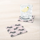 Cute Black White Zebra Animal Roze design Kartonnen Onderzetters (Insitu)