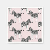 Cute Black White Zebra Animal Roze design Servet (Voorkant)