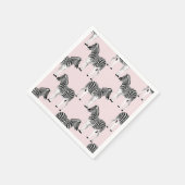 Cute Black White Zebra Animal Roze design Servet (Hoek)