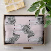 Cute Black White Zebra Animal Roze design Tissuepapier (Geschenk)