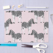 Cute Black White Zebra Animal Roze design Tissuepapier (Craft)