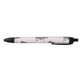 Cute Black White Zebra Animal Roze design Zwarte Inkt Pen (Bodem)