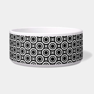 Cute black white zigzag circles pattern voerbakje