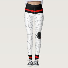 Cute Black Widow Spider en Web Leggings
