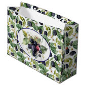 Cute Blackberries Waterverf Large Gift Bag Groot Cadeauzakje (Voorkant Gekanteld)