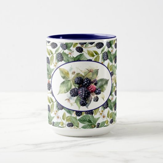 Cute Blackberries Waterverf Mok (Midden)