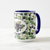 Cute Blackberries Waterverf Mok (Voorkant rechts)