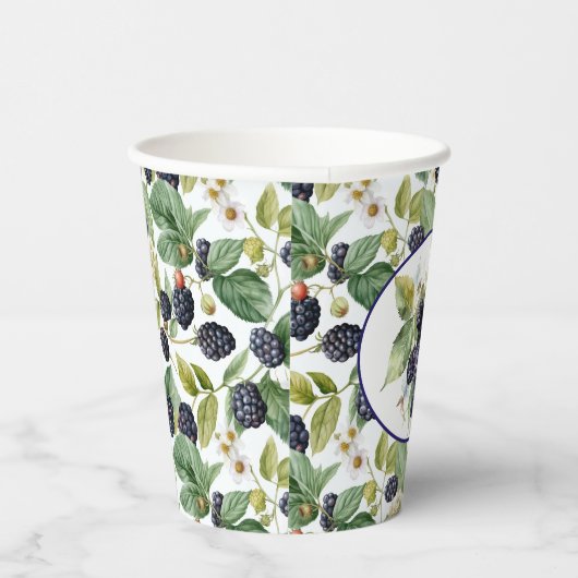 Cute Blackberries Waterverf Papieren Bekers (Rechts)