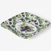 Cute Blackberries Waterverf Papieren Bordje (Gebogen)