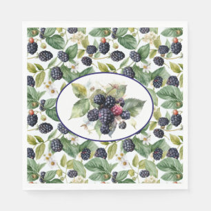 Cute Blackberries Waterverf Servet