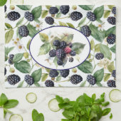 Cute Blackberries Waterverf Theedoek (Gevouwen)