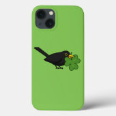 Cute Blackbird met Shamrock Clover Cartoon Case-Mate iPhone Case (Achterkant)