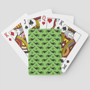 Cute Blackbird met Shamrock Clover Cartoon Pokerkaarten