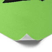 Cute Blackbird met Shamrock Clover Cartoon Poster (Hoek)