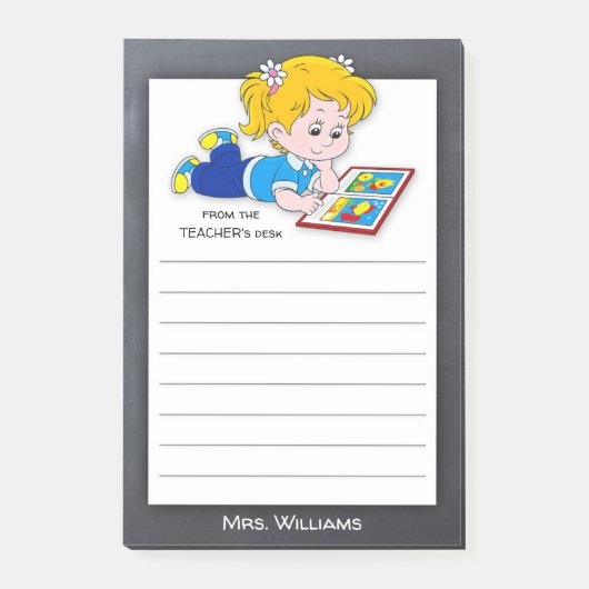 Cute Blackboard Teacher Girl Post-it® Notes (Voorkant)