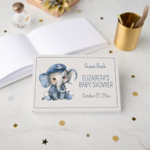 Cute Blauw Baby Olifant Nautical Baby Shower