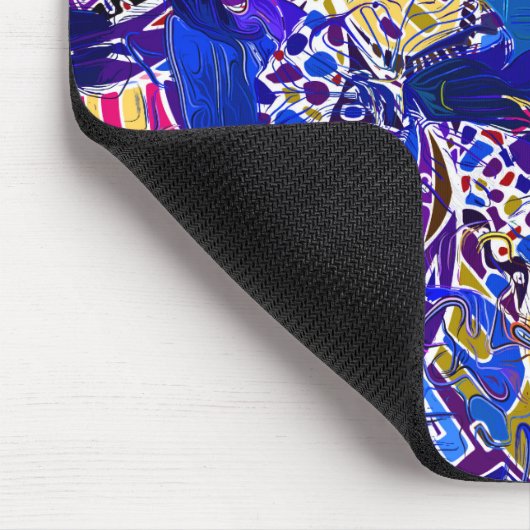 Cute blauwe abstracte elementen throw kussen muismat (Hoek)