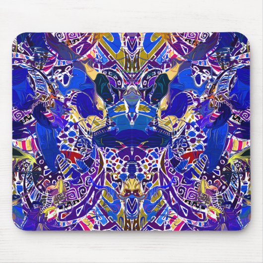 Cute blauwe abstracte elementen throw kussen muismat (Voorkant)