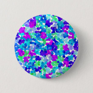 Cute blauwe aqua paarse roze patroon bagage hand ronde button 5,7 cm