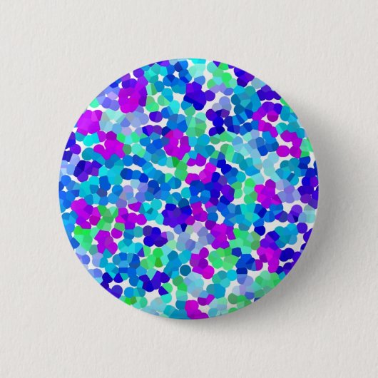 Cute blauwe aqua paarse roze patroon bagage hand ronde button 5,7 cm (Voorkant)