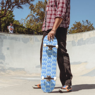 Cute Blauwe Baby Jongen Konijn Voeten Paas Patroon Persoonlijk Skateboard