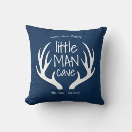 Cute Blauwe Baby Jongen Little Man Cave Aankondigi Kussen