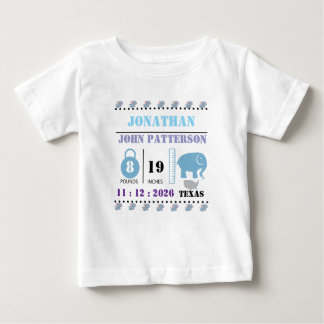 Cute Blauwe Baby Olifant Geboorteaankondiging