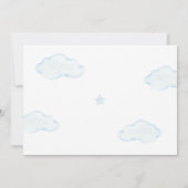 Cute Blauwe Ballonnen Beer Pasgeboren Baby Foto Bedankkaart (Achterkant)