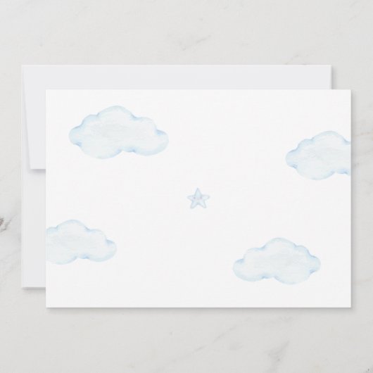 Cute Blauwe Ballonnen Beer Pasgeboren Baby Foto Bedankkaart (Achterkant)