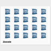 Cute Blauwe BRUTAAL Vierkante Sticker (Vel)