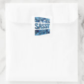Cute Blauwe BRUTAAL Vierkante Sticker (Tas)