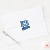 Cute Blauwe BRUTAAL Vierkante Sticker (Envelop)