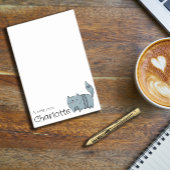 Cute blauwe cartoon kat naam post-it® notes