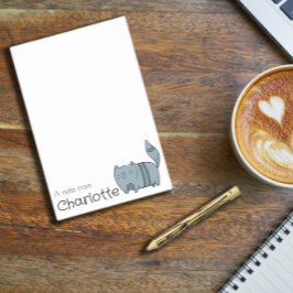 Cute blauwe cartoon kat naam post-it® notes