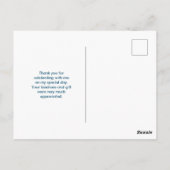 Cute Blauwe Cupcake met Kawaii Gezicht Verjaardags Briefkaart (Achterkant)