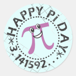 Cute Blauwe Gelukkige Pi-dag - Pi-dag Cadeau Stic Ronde Sticker